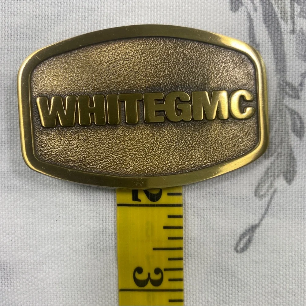 WHITEGMC Semi Trucks‎ Trucking Co Trucker Driver 1980s Vintage Belt Buckle